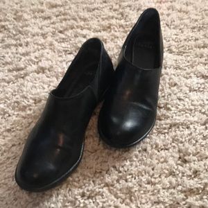 Gently worn Dansko Black Leather Slip-one